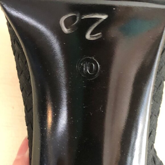 Woven Black Ankle Boots With Block Heel By White Mountain Women's Size 10 - Picture 6 of 10